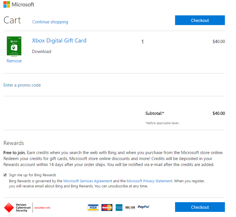 XboxOne 海外ストアでの購入方法（その２：ギフトカードの購入